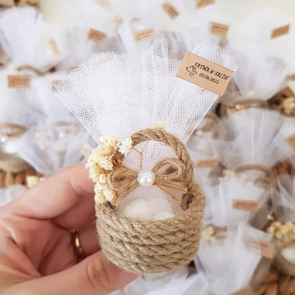 Wedding favors, Wicker basket favors, party favors, stylish gift, thank you favors, gift for guests,Hochzeit, Hochzeitssüßigkeiten