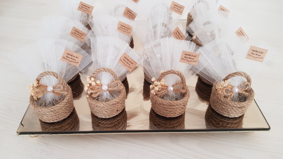 Wicker Basket Wedding Favor Wicker Gift Personalization Etsy