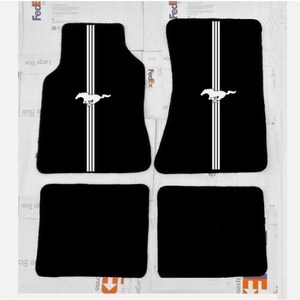 1970-1974 Dodge Challenger, Custom Logo Floor Mat Set, Black, 4 Piece Set