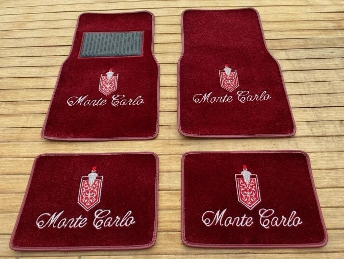 1982-2007 Chevy Monte Carlo Custom Carpet Floor Mats – Set Of 4 With Embroidered Red SS Logo, Made In USA