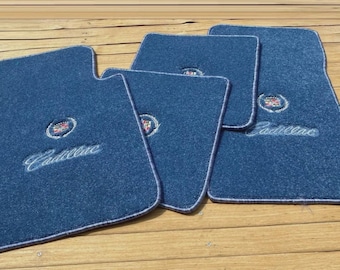 Past op Fleetwood Brougham vloermat, matten tapijt 1985-92 blauw