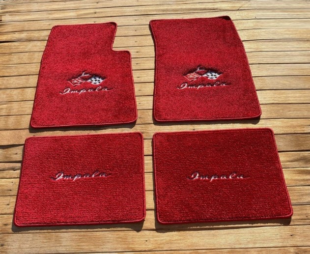 Avery Floor Mats 1977-2020 Chevy Impala Carpet Floor Mats – Gray W/ Silver Embroidered Logo – 4-Piece Set, USA Made