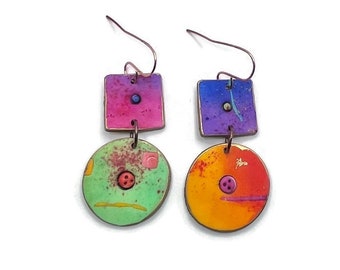 Handmade Polymer clay earrings, Handmade colorful earrings , Statement earrings, Bold earrings