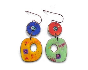 Handmade Polymer clay earrings, Handmade colorful earrings , Statement earrings, Bold earrings