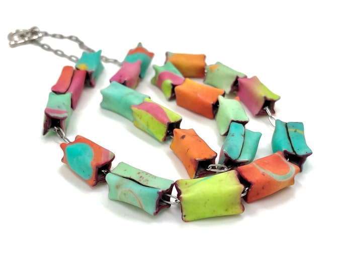 Statement Necklace, Colorful Necklace, Multicolor Necklace, Chunky Necklace, Big Necklace, Bold Necklace, Bib Necklace, Statement Jewellery