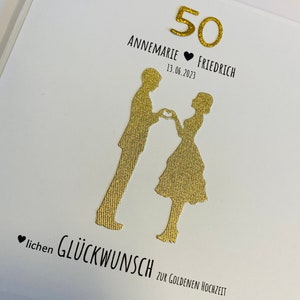 Glückwunschkarte Silberpaar Goldpaar / personalisiert / Goldene Gold Hochzeit / Silberne Silberhochzeit / 25 50 Jahre Ehejubiläum Bild 10