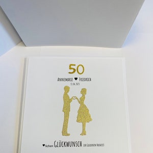 Glückwunschkarte Silberpaar Goldpaar / personalisiert / Goldene Gold Hochzeit / Silberne Silberhochzeit / 25 50 Jahre Ehejubiläum Bild 3