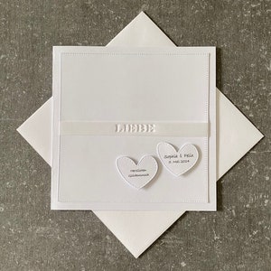 Biglietto di auguri di matrimonio con la parola / AMORE / bianco * minimalista * elegante *