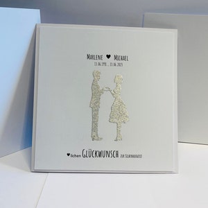 Gefeliciteerd kaart zilveren paar * gouden paar / gepersonaliseerd / gouden gouden bruiloft / zilveren zilveren bruiloft / 25 * 50 jaar huwelijksverjaardag