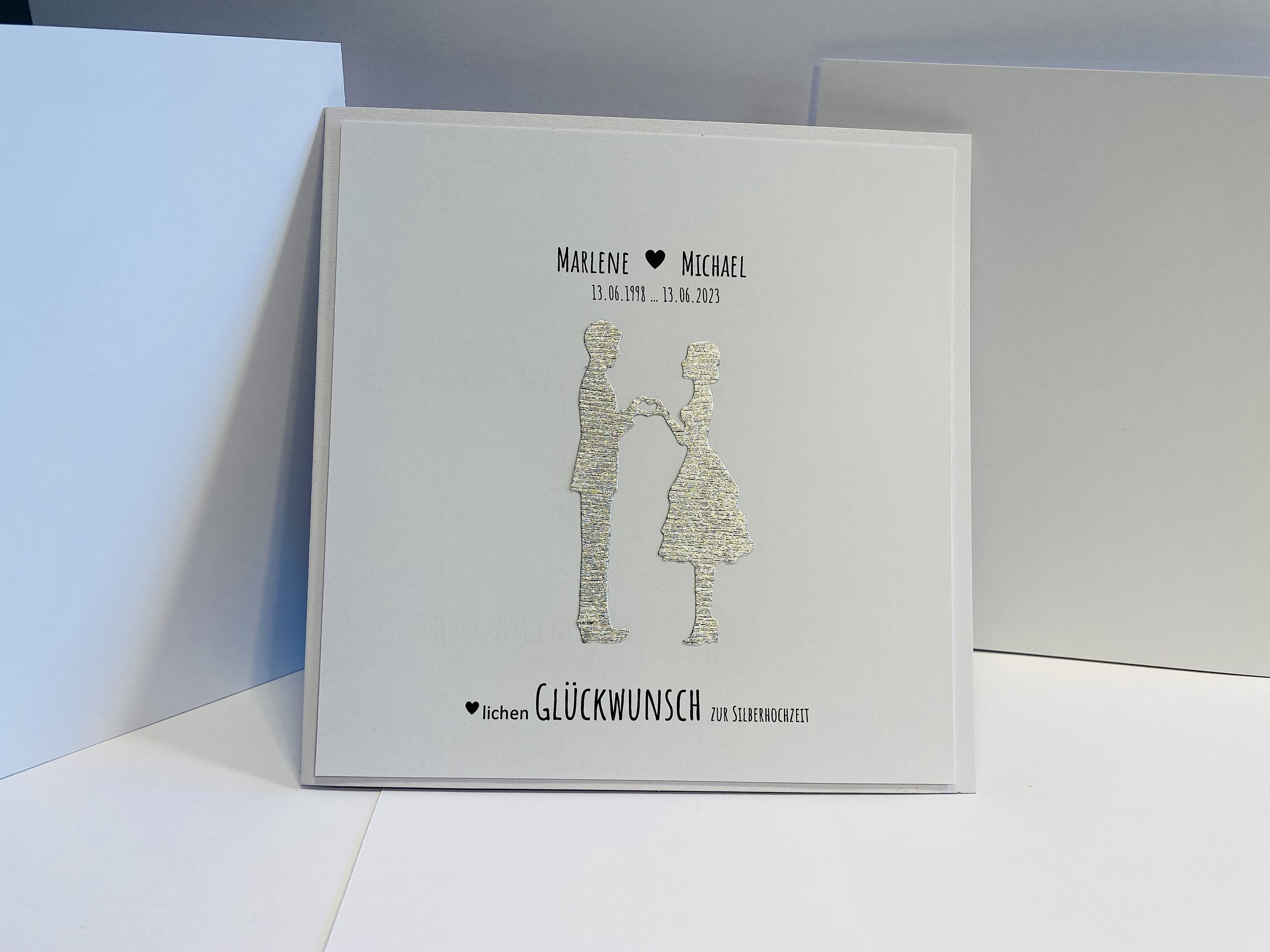 Glückwunschkarte Zur Silberhochzeit Für Ehemann – Mit Silberfolie & Umschlag, Grayson-Serie