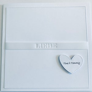 Glückwunschkarte zur Hochzeit mit dem Wörtchen / LIEBE / weiß minimalistisch edel Bild 10