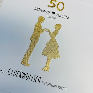 Glückwunschkarte Silberpaar Goldpaar / personalisiert / Goldene Gold Hochzeit / Silberne Silberhochzeit / 25 50 Jahre Ehejubiläum Bild 5