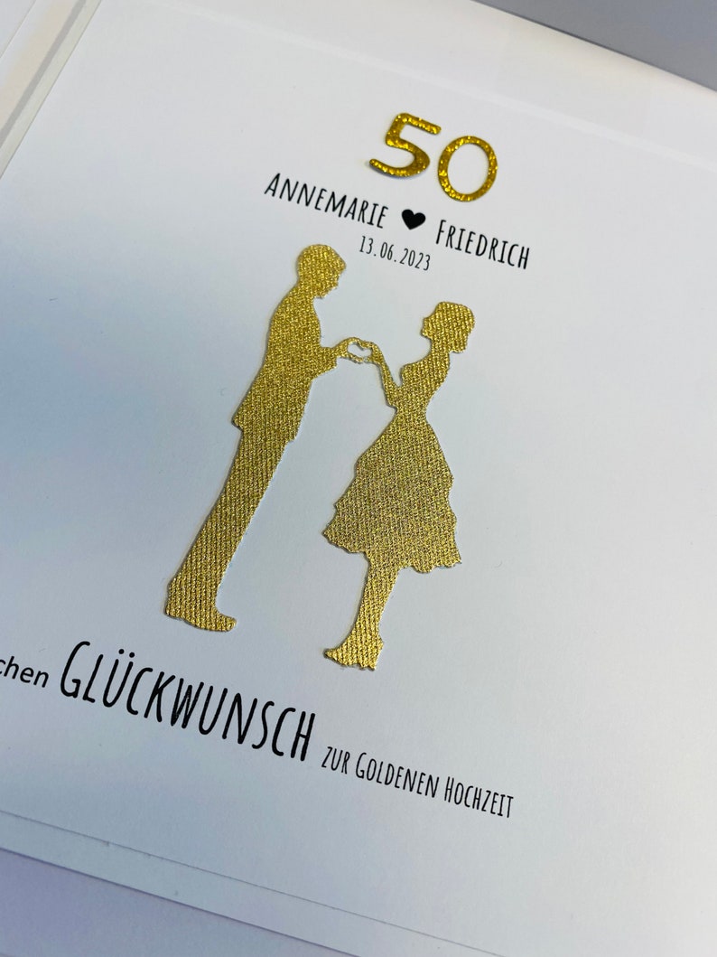 Glückwunschkarte Silberpaar Goldpaar / personalisiert / Goldene Gold Hochzeit / Silberne Silberhochzeit / 25 50 Jahre Ehejubiläum Bild 5