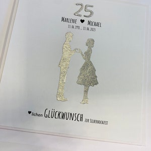 Glückwunschkarte Silberpaar Goldpaar / personalisiert / Goldene Gold Hochzeit / Silberne Silberhochzeit / 25 50 Jahre Ehejubiläum Bild 2