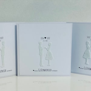 Biglietto di congratulazioni/partecipazione di nozze/matrimonio/bianco * personalizzato * coppie dello stesso sesso Sig.ra + Sig. / Sig. + Sig. / Sig.ra + Sig.ra