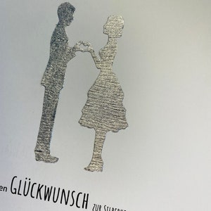 Glückwunschkarte Silberpaar Goldpaar / personalisiert / Goldene Gold Hochzeit / Silberne Silberhochzeit / 25 50 Jahre Ehejubiläum Bild 8