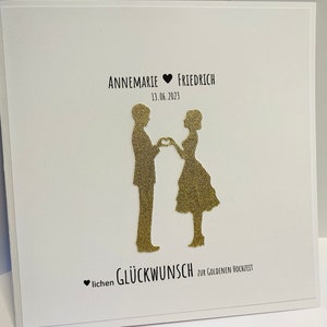 Glückwunschkarte Silberpaar * Goldpaar / personalisiert / Goldene Gold Hochzeit / Silberne Silberhochzeit / 25 * 50 Jahre Ehejubiläum
