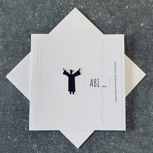 Tarjeta personalizada Abitur * Licenciatura * Maestría 2024 * Regalo en efectivo * Nombre estudiante blanco en diferentes colores