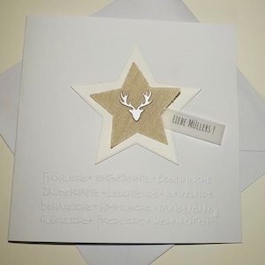 Weihnachtskarte  / Grußkarte  / Geschenkgutschein * Weihnachtselch* auf Wunsch personalisiert  * elegante Weihnachtsgrüße ! ...