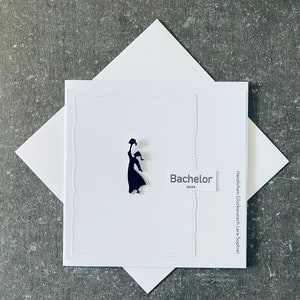 Carte personnalisée * Bachelor * Master * Abitur 2025 * Cadeau en espèces * Nom étudiant blanc en différentes couleurs