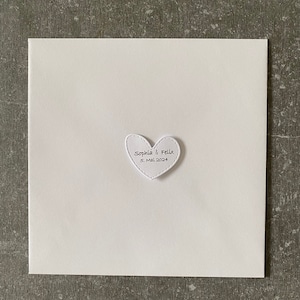 Glückwunschkarte zur Hochzeit mit dem Wörtchen / LIEBE / weiß minimalistisch edel Bild 8