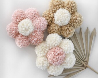 Pom Pom Daisies Set | Handmade Pom Pom Daisy Wall Hangings