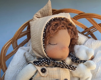 Waldorf Style Soft Rag Doll 16 Inch –Custom Hair Color, Made to Order