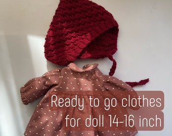 Ready to go clothes for Waldorf style doll 14 - 16 inch -  Steiner doll clothes