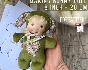 Making an Easter bunny doll Waldorf style rabbit (8 inch) Pattern PDF only