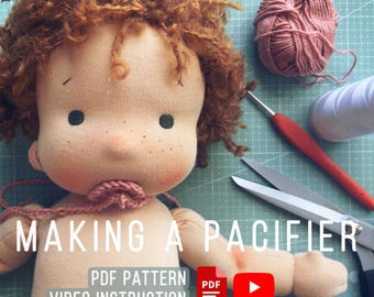 Pacifier for Waldorf style baby doll - video instructions