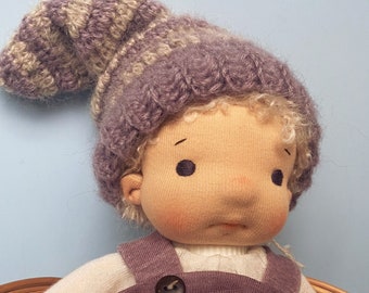 Miniatura de Bebê Estilo Waldorf de 25 cm – Feita Sob Encomenda, Fibras Naturais