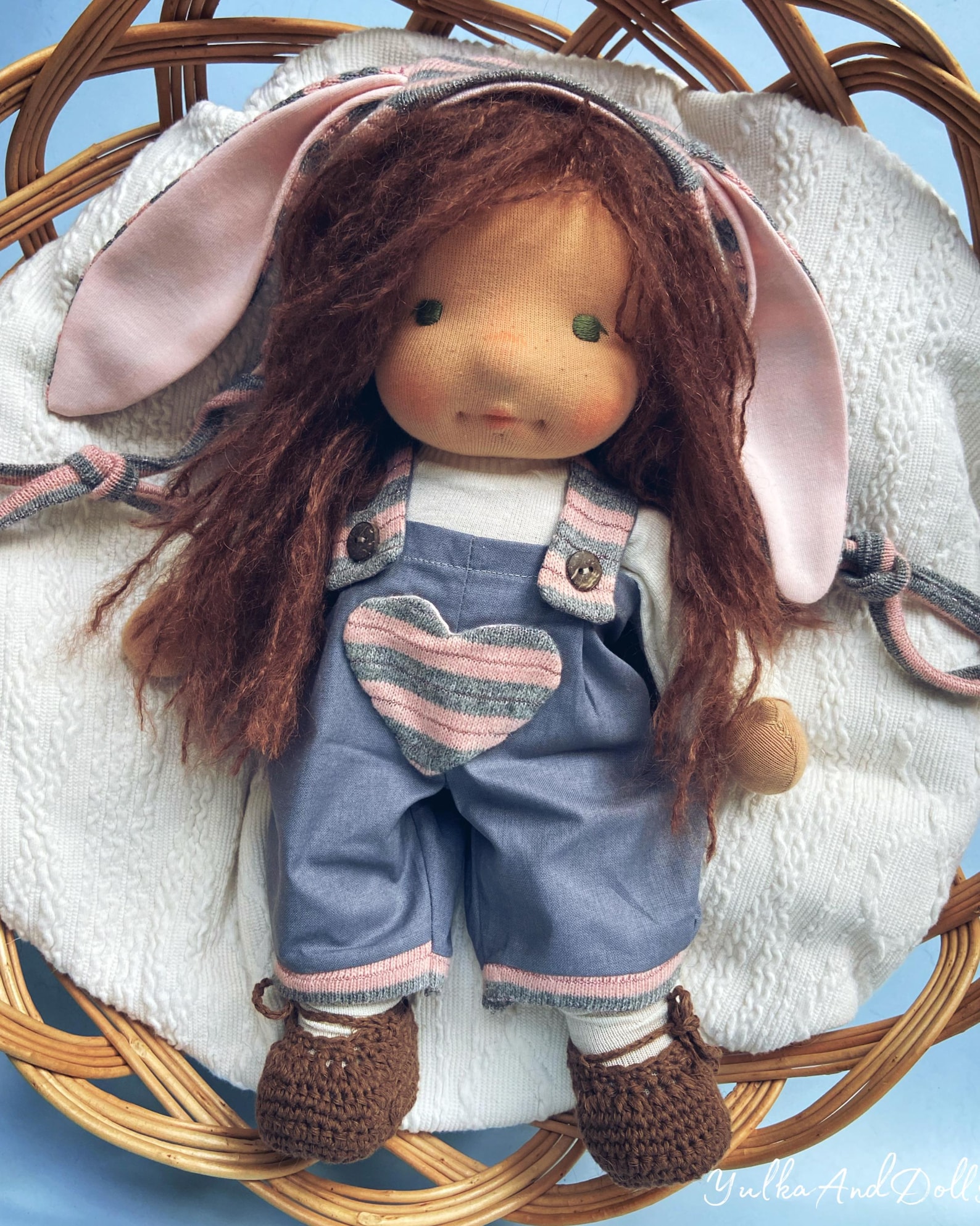Bunny Bonnet for Waldorf Style Baby Doll 16 Inches - PDF Pattern and ...