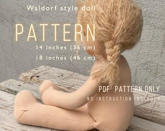 Waldorf Doll Sewing Pattern, 14 & 18 inch (PDF Pattern Only)