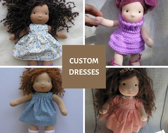 Made to order Dresses for Waldorf style doll 9, 12, 14, 16, 18 inches Custom dolls Steiner toys
