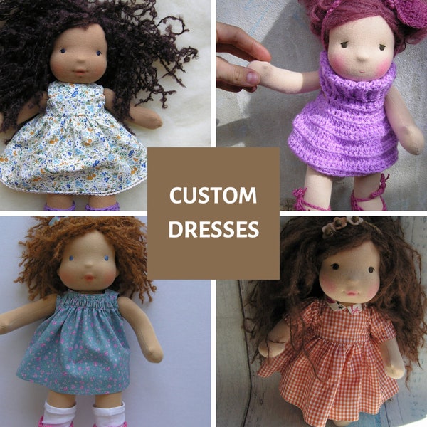 Made to order Dresses for Waldorf style doll 9, 12, 14, 16, 18 inches Custom dolls Steiner toys