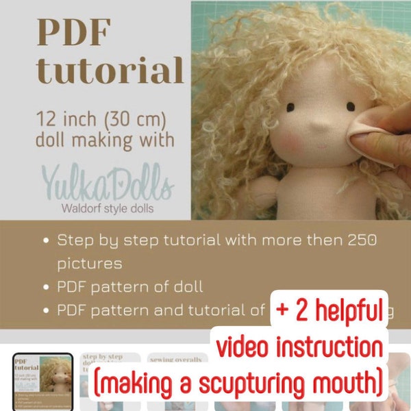 Waldorf doll making tutorial (12 inch doll) - PDF patter + step by step tutorial