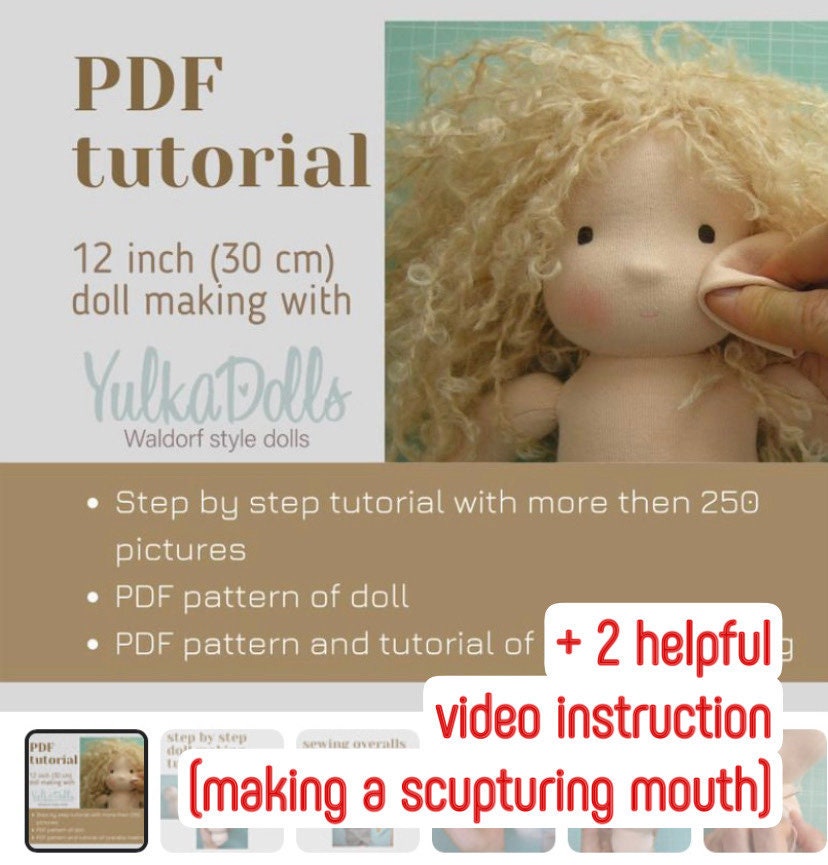 DIY Waldorf Inspired Cloth Doll Making Kit, Organic Rag Doll Making Kit  With Doll Patterns With Instruction Video, Cuddle Toy Kit for Baby 