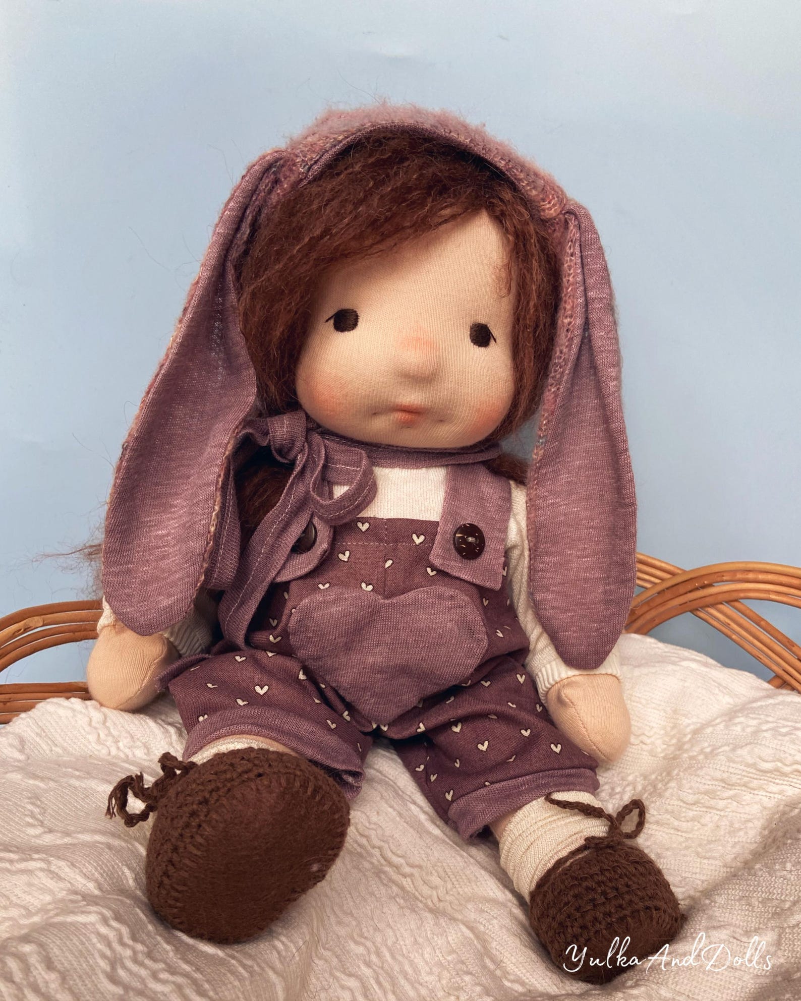 Bunny Bonnet for Waldorf Style Baby Doll 16 Inches - PDF Pattern and ...