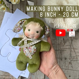 Making an Easter bunny doll (8 inch) Pattern PDF and video lessons