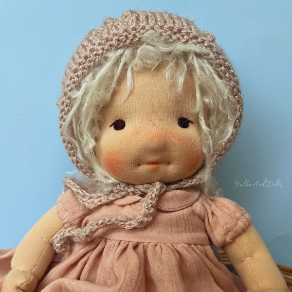 Custom Waldorf style doll 13 inch - Made to order soft Steiner doll