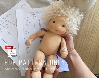 Waldorf baby doll 10 inch tall making PDF pattern only