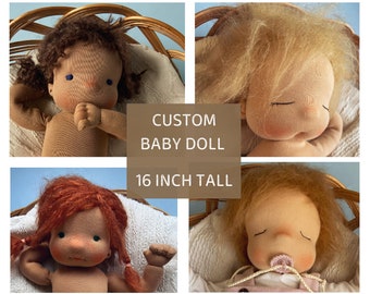 Waldorf style 16 inch baby doll Made to order Steiner dolls Poupee Puppen