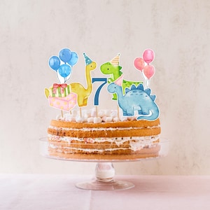 Cake Topper, Cut Outs, Watercolor Dinosaur Woodland Party Decor, Boy Woodland Baby Shower Centerpiece, Birthday, Printable Digital Download