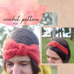 Crochet headband pattern - twisted knotted look headband - boho headwrap - sizes baby to adult, customizable - quick, easy headband - Pdf