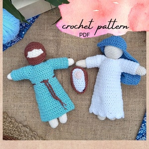 Crochet nativity pattern - amigurumi nativity crochet pattern - nativity dolls - easy crochet pattern - crochet Jesus, Mary, Joseph - PDF