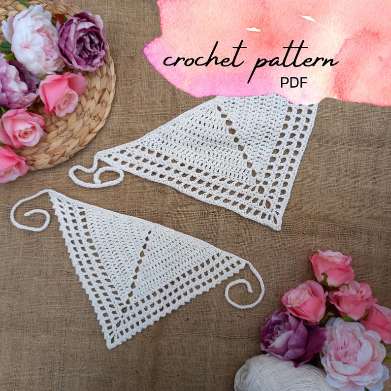 Made-to-Measure Lacy Triangle crochet pattern listing photo by daisiesinthesunshine