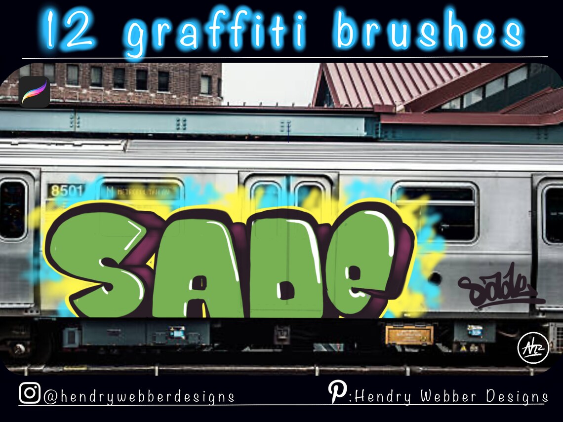 12 Procreate graffiti brushes starter pack set Etsy