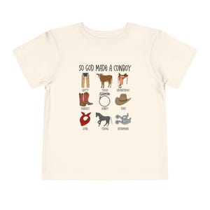 Western God Made a Cowboy Toddler Tshirt, Rodeo Theme Tee, Cowboy Outfit, Kids Rodeo Shirt, Wild West Toddler Top, Country Western Tee