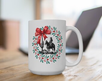 Cowboy Christmas Mug: Western Rodeo Holiday Coffee Cup