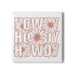 Ceramic Coaster Set, Howdy Western Decor, Rustic Ranch Coasters, Cowboy Theme, Country Farmhouse Decor, Drink Coasters